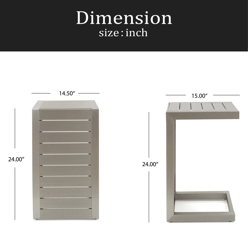 Table en forme de C, Argent argent
