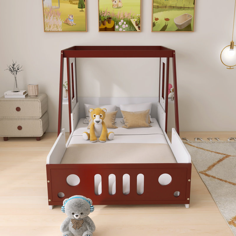 Lit plateforme simple en forme de voiture Fun Play Design pour enfants, garçons, filles, adolescents