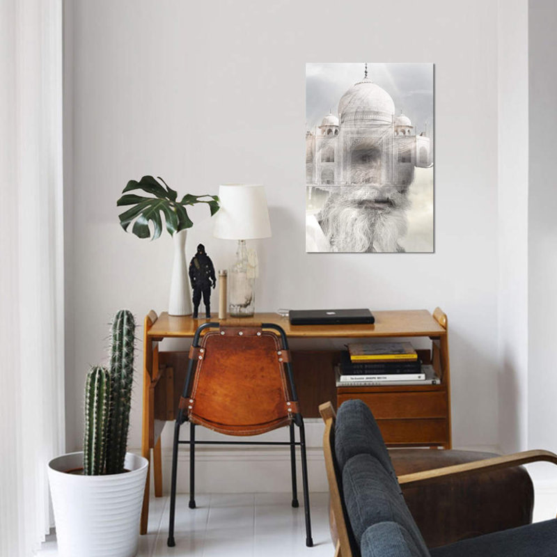 « indien sagesse », impression sur toile, H 12 po x l 8 po x P 0,75 po, Pas de tapis, Toile tendue