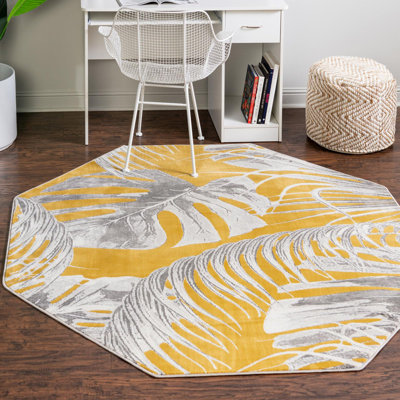 Tapis jaune / gris Adalheida