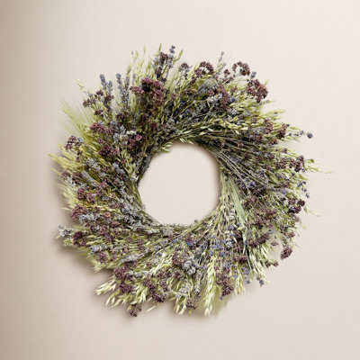 Dried Lavender and Avena 22" Spring Wreath