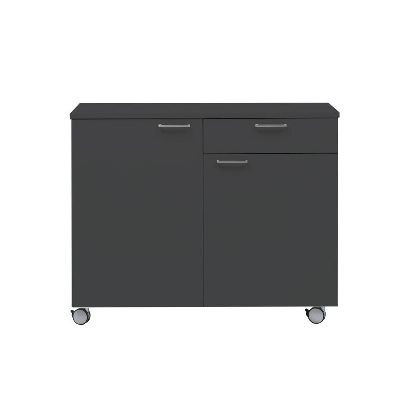Rozzer 120 cm W Kitchen Island with, Anthracite