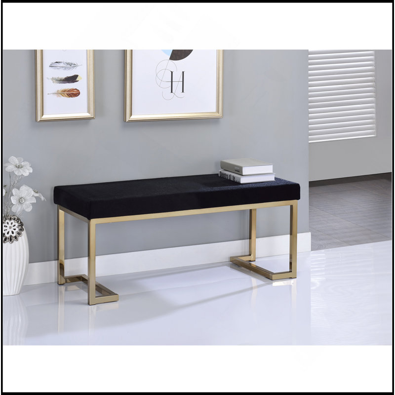 Black Fabric Bench