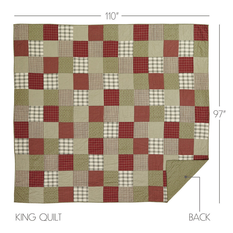 Prairie Winds Farmhouse / Country Patchwork Quilt, King Quilt