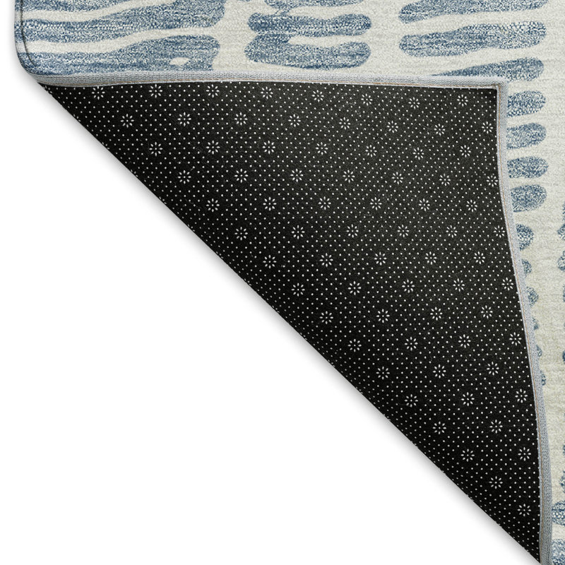 Tapis bleu Prisco lavable à la machine de qualité supérieure, Tapis de couloir 2 pi 3 po x 7 pi 6 po