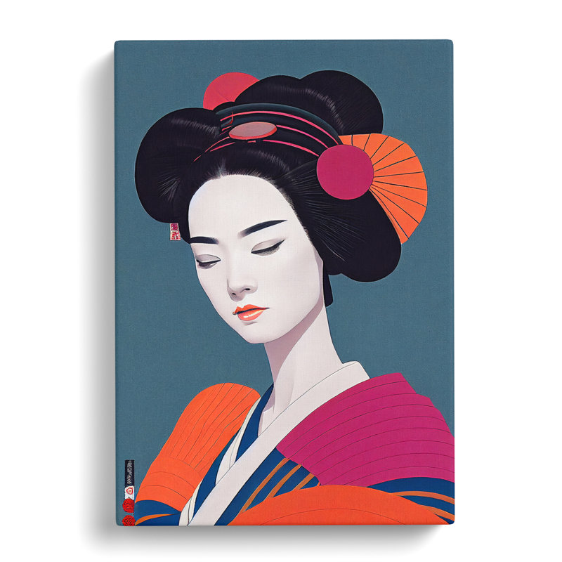 XC1022-1778X Dazzling Geisha - Wrapped Canvas Print, 50cm H x 35cm W x 3cm D