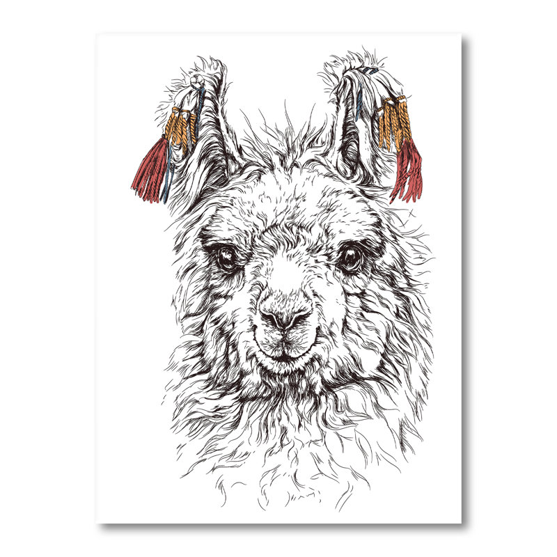 «Cute Lgbt Lama Alpaca», impression sur toile, H 12 po x l 8 po, Toile tendue