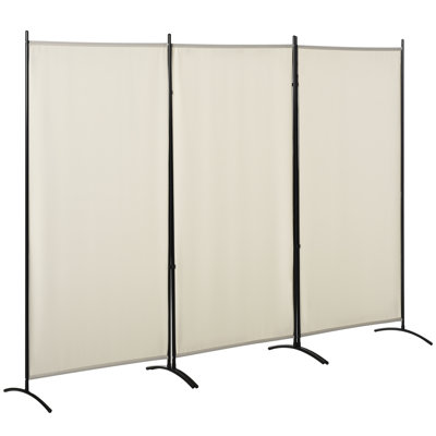 Room Divider, 6' 3 Panel Portable Privacy Screen for Office, Bedroom, Dining Room, Study, Beige