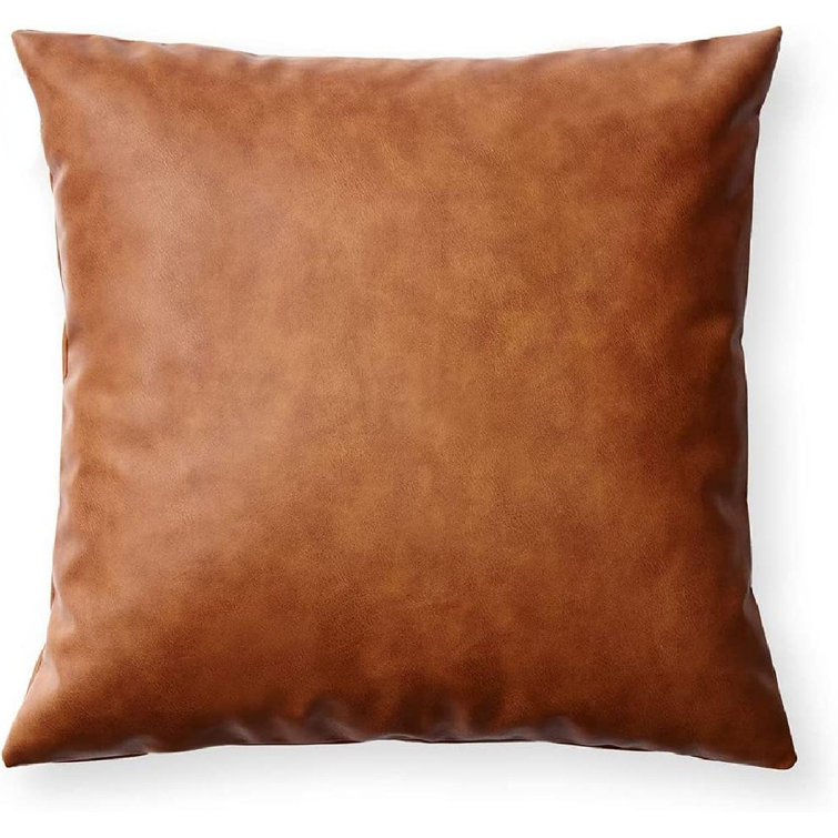 Decorative Vegan Faux Leather Throw Pillows Set of 4 - On Sale