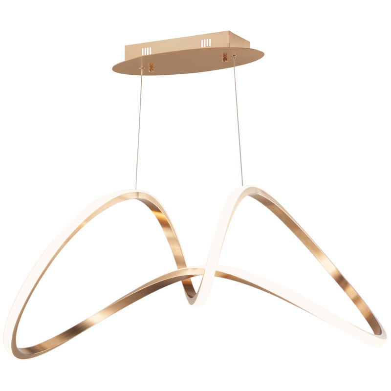 Luminaire suspendu géométrique à 1 lumière Kayelani, Champagne brossé