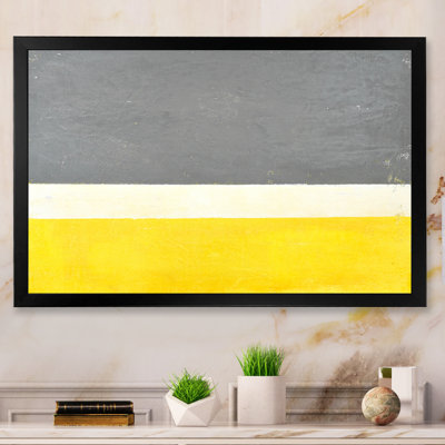 Jaune sur gris, art contemporain - reproduction sur toile flottante