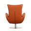 Chaise longue moderne en cuir 22 po - Bois franc séché au four à haute mousse et base en acier inoxydable avec cadre en bois massif et 3 couches