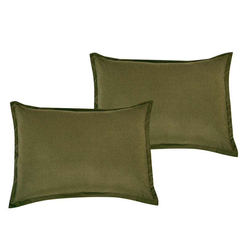 Ensemble d'édredon réversible 7 pièces 7 pièces, Édredon de très grande taille et 6 pièces suppl, Vert olive