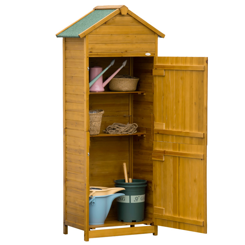 Pyrogi 2 ft. W x 1 ft. D Solid Wood Tongue & Groove Apex Tool Shed