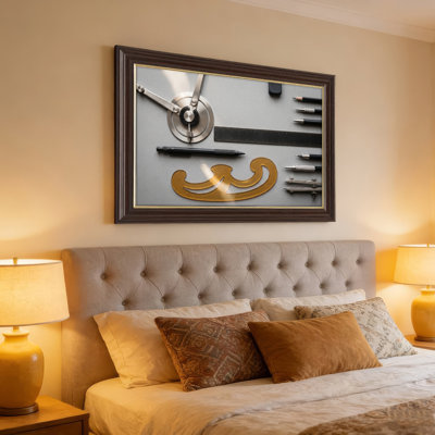 Art mural antique sur toile encadré doré pour le salon, la chambre à coucher, le bureau ou le vestibule - Décoration murale décorative avec outils artistiques