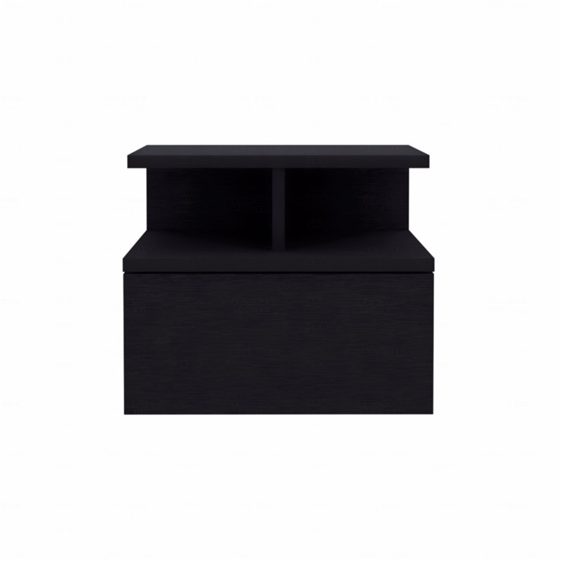 Table de chevet flottante (table de chevet), table de bout, tiroir de table d'appoint, tablettes ouvertes