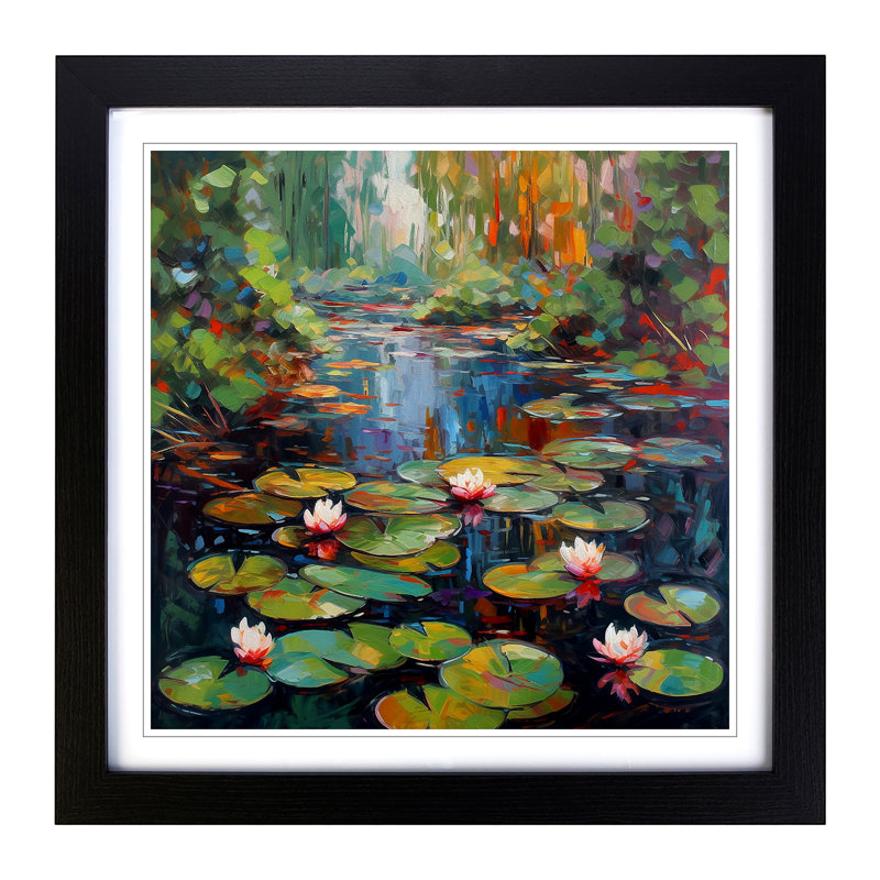 Water Lily Pond Fauvism No.1 - Framed Print, Black