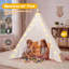 Ensemble de 6 tipis pour enfants, avec guirlandes lumineuses, en lin et coton, pliables, parfaits pour une soirée pyjama bohème ou une soirée cinéma. Parfait pour les fêtes d'enfants.