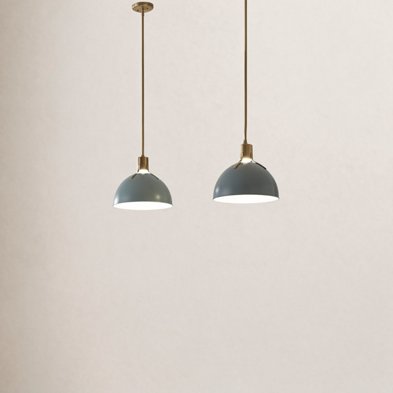 Clendon 1-Light Dimmable Metal Dome Pendant, Satin Black, 17" H x 20" W x 20" D, Satin Black