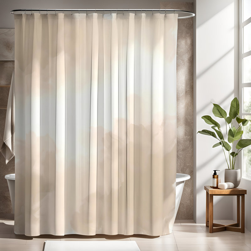 Rideau de douche avec tapis de bain, L 70 po x H 72 po