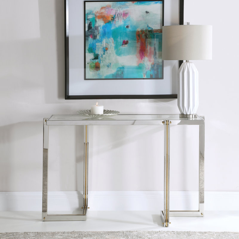 Kehlani 50.75'' Glass Top Console Table