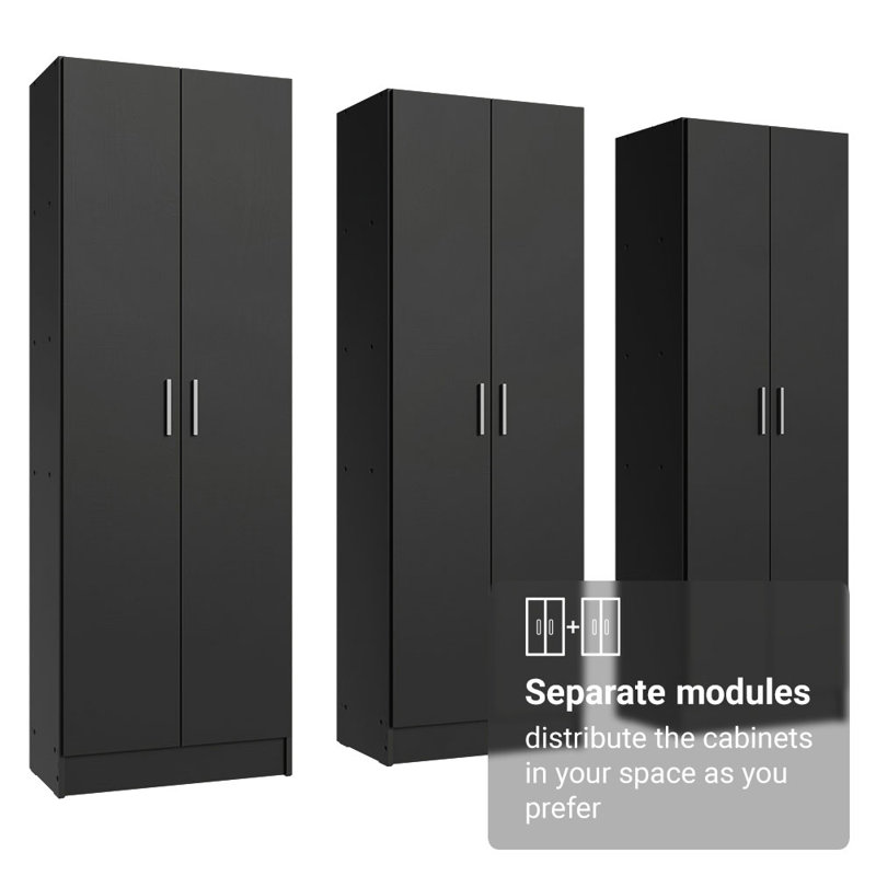 Armoire de rangement Hokku Designs, Noir, noir, noir, noir