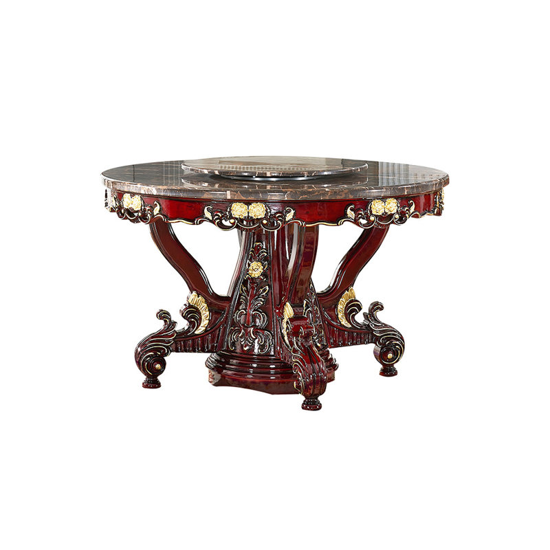 Luxury Carved Round Marble Dining Table