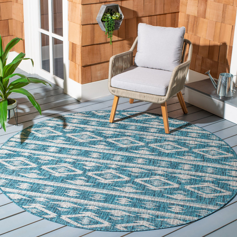 Amarien Southwestern Indoor/Outdoor Area Rug, Round 6'7"