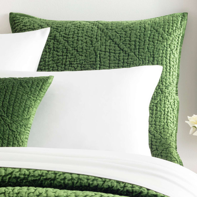 Parisienne Velvet Evergreen Quilted Sham, Euro