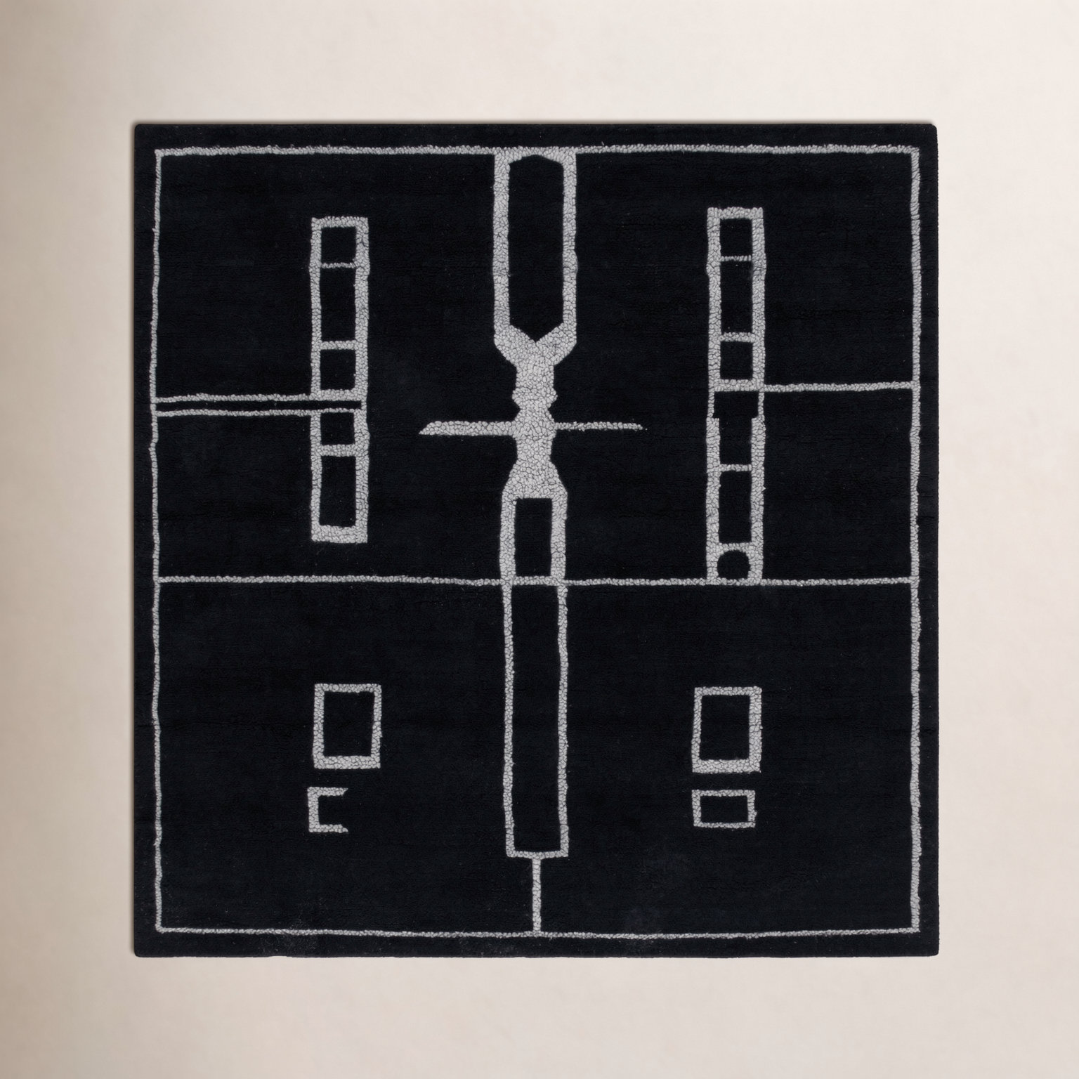 Murcia Hand-Woven Abstract Wool Rug, Square 6'