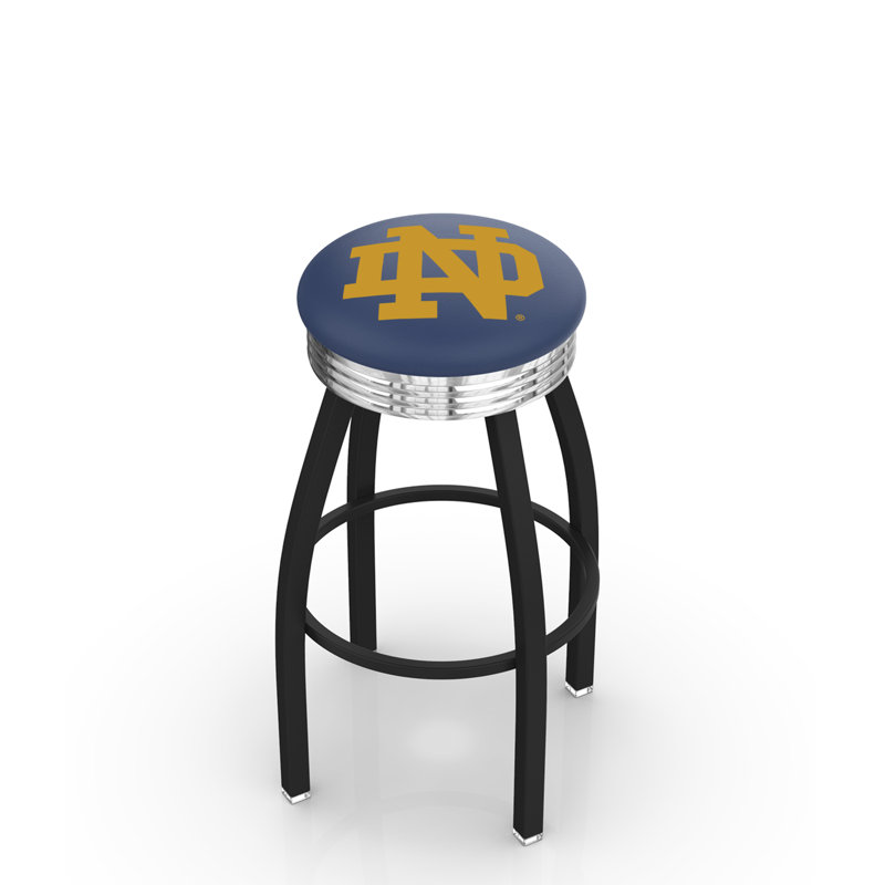 Tabouret de bar Logo Series, Tabouret de bar d'une hauteur de siège de 30 po, Chrome soudé solide, Notre Dame (ND)