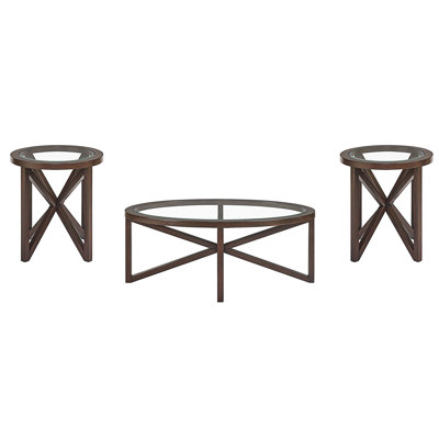 Table basse moderne en verre simple (table incluse seulement)