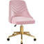 Fauteuil de bureau pivotant rose moderne à dossier moyen, chaise de bureau à domicile réglable en hauteur pour le maquillage de chambre à coucher, de salon et de coiffeuse-562203080