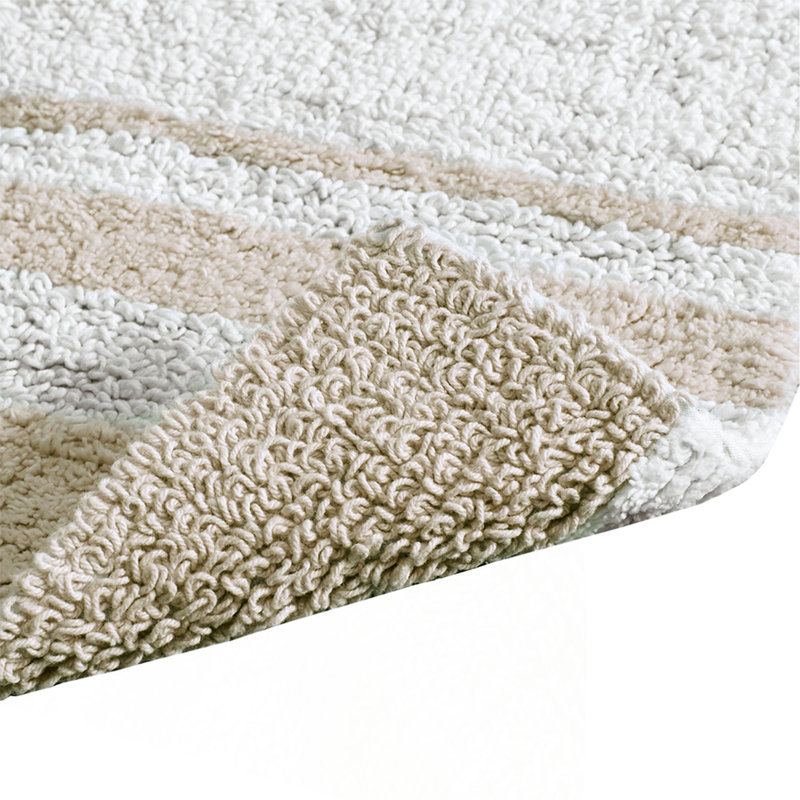 Reversible Bath Rug, Set of 3 - 2'6" x 1'8", Taupe