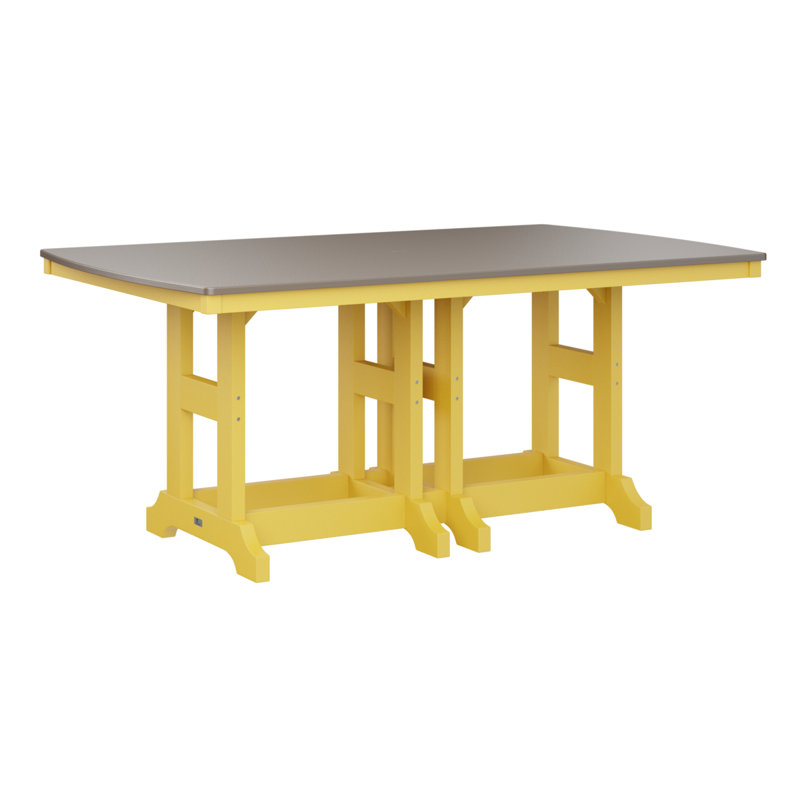 Berlin Gardens Garden Classic Rectangular Bar Table, Sunburst Yellow, Hammered Top Bronze, 35.5" H x 72" W x 44" D