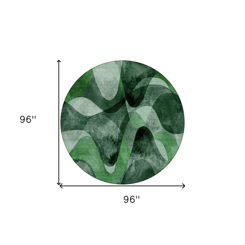 Tapis extérieur rond lavable antidérapant 8 pi rond vert fougère