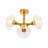 3-light Glass Semi-flush Mount