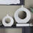 Ceramic Round Donut Shaped Decorative Vase Set-71134082-71134081