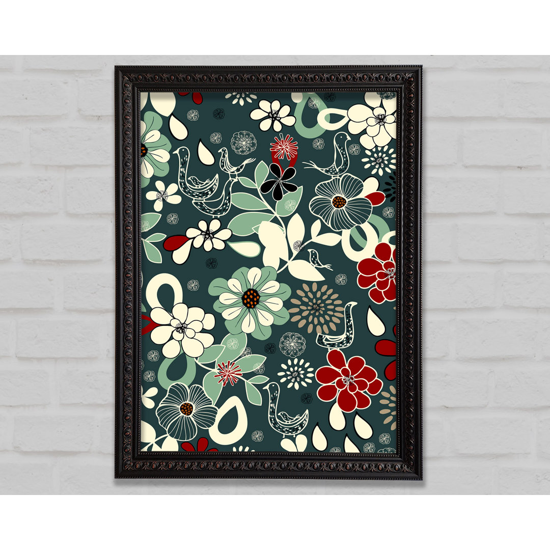 Wandbild Verflochtene Blumen