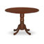 L'ensemble 3 pièces de table de salle à manger moderne comprend une table ronde en bois avec Dropleaf et 2 chaises de salle à manger Parsons en lin beige clair, acajou-1077162969-1077162970