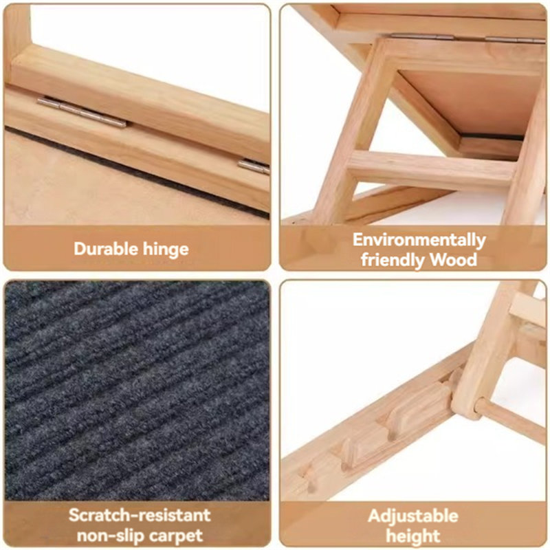 Escalier en bois pour chien, H 21,65 po x l 16,92 po x P 37,4 po