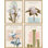 Affiche, aquarelle, état pastel, variété, nature, nature sauvage, illustrations, art moderne, impression florale, botanique, campagne / campagne pour la chambre à coucher, reproduction encadrée de 4 pièces