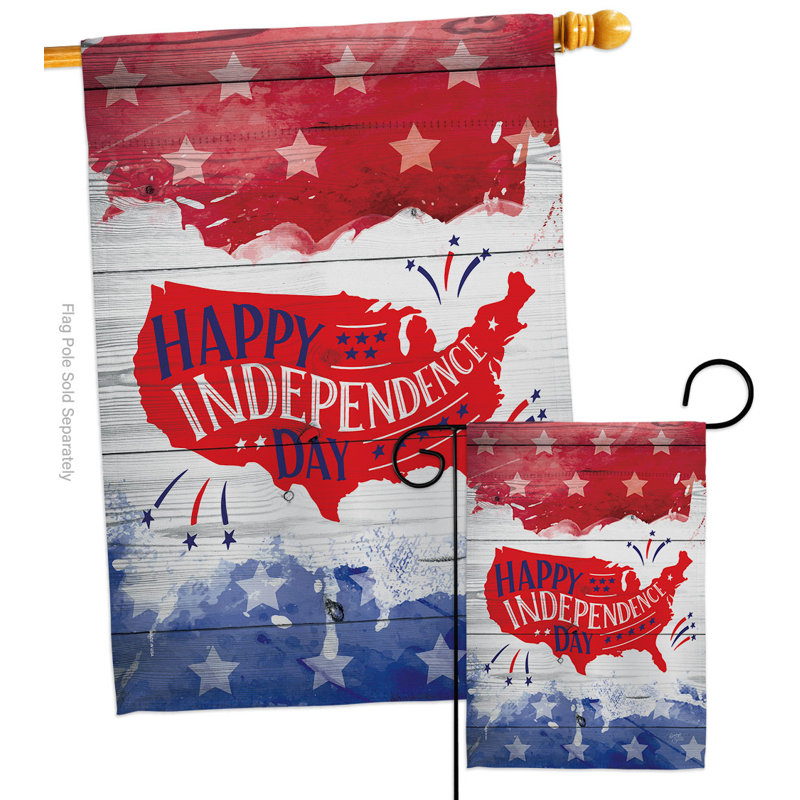 Double Sided Polyester Independence Day, 18.5" H x 13" W