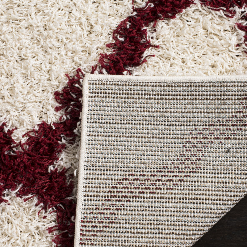 Tapis à poils longs Alonnah, Rouge, Carré 6 pi