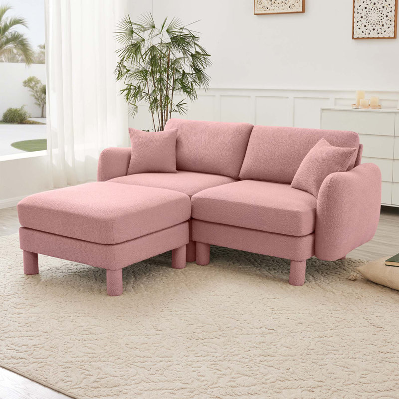 Canapé-lit modulaire à 2 places Boucle, Rose