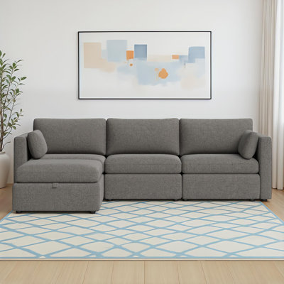 Canapé modulaire rembourré avec repose-pieds 4 pièces 112,6 po Winfree