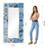 "Blue & White Tiles" Rectangular Beveled Mirror on Free Floating Reverse Printed Tempered Art Glass