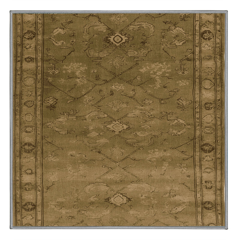Tapis brun lavable à la machine, Carré 8 pi