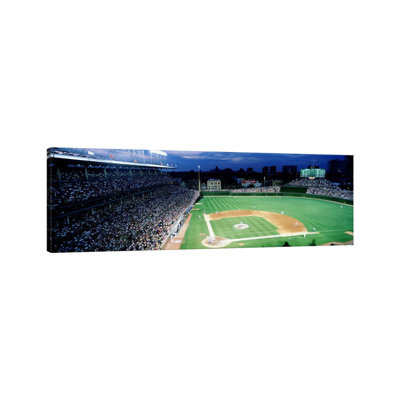 USA, Illinois, Chicago, Cubs, Baseball #2 1 Piece Wrapped Canvas Panoramic Wall Art, 121.92 cm H x 40.64 cm W x 3.175 cm D