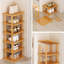 6-Tier Bamboo Vertical Shoe Rack Corner Shelf Narrow Frame Storage for Entryway